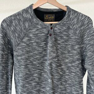Lucky Brand Henley Grey Cotton Lined Shirt Medium